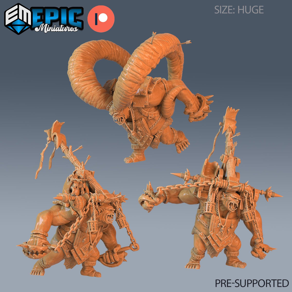 Goblin Throwing Troll Set of 3 DND miniatures group photo Goblin Caves