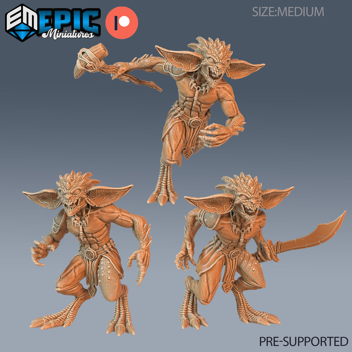 Savage Echo Goblin Set of 3 DND miniatures group photo Goblin Caves