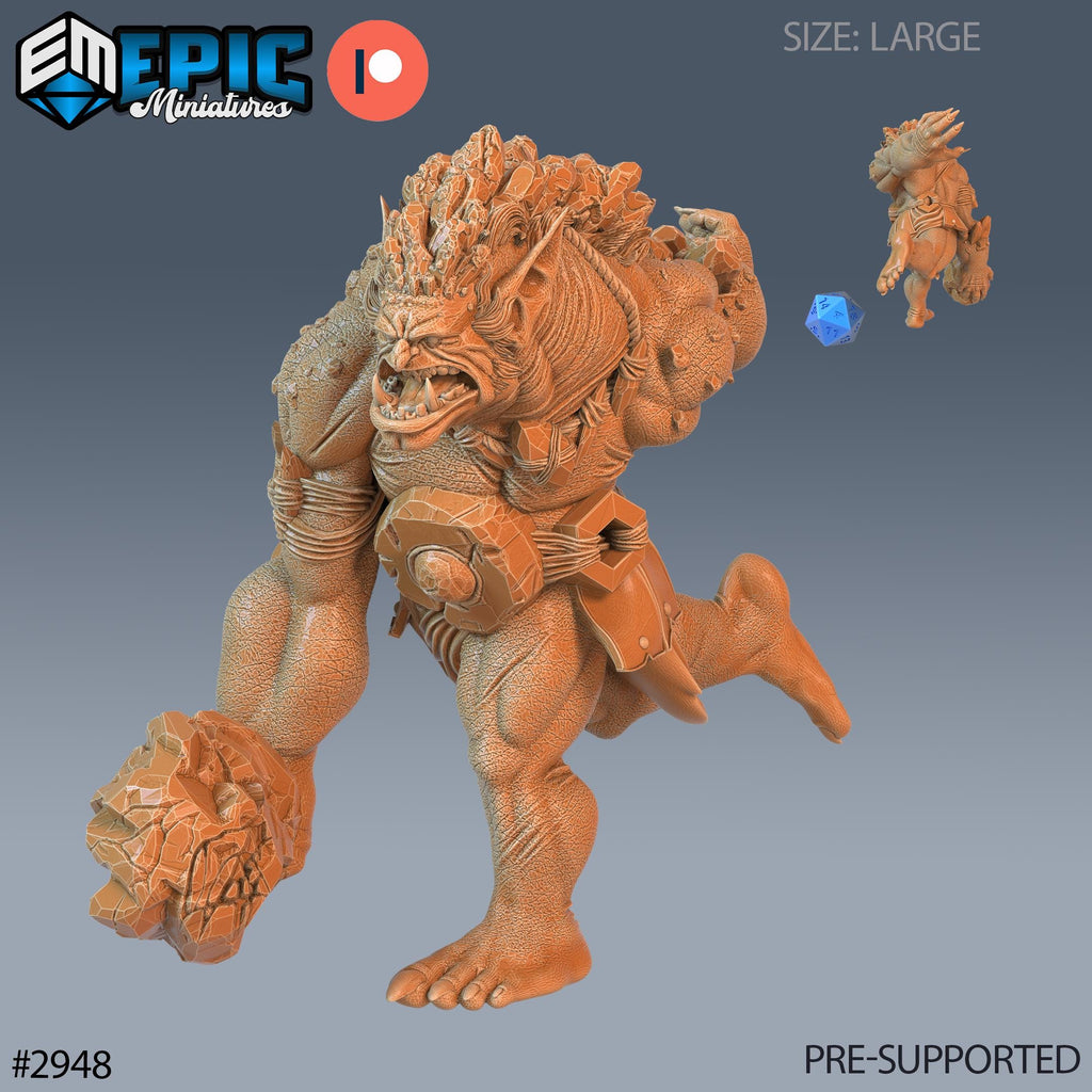 Stone Troll Option #2948 front DND miniature Goblin Caves 16k resin