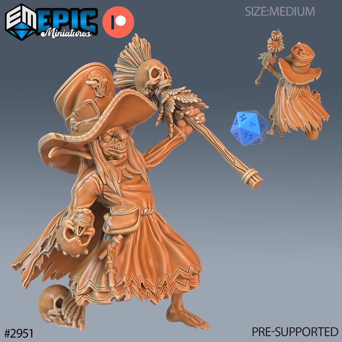 Voodoo Goblin Option #2951 front DND miniature Goblin Caves 16k resin
