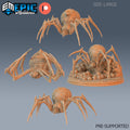 Giant Dungeon Spider Set of 4 DND miniatures group photo Goblin Caves