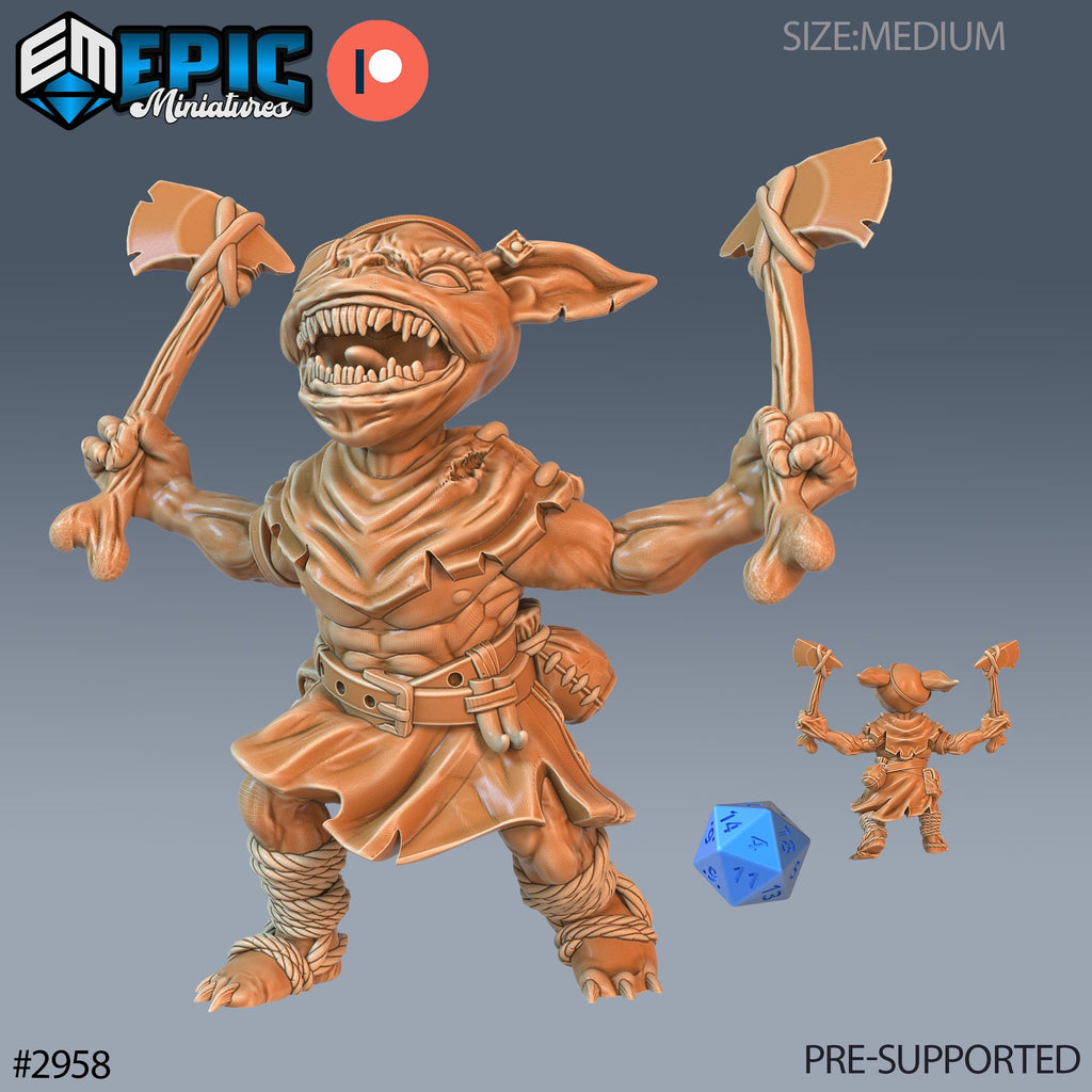 Goblin Warrior Option #2958 front DND miniature Goblin Caves 16k resin