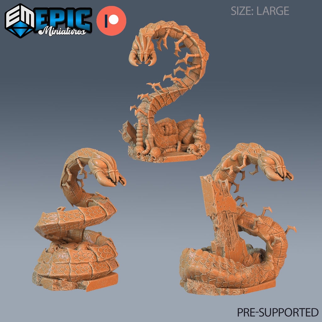 Cave Centipede Set of 3 DND miniatures group photo Goblin Caves