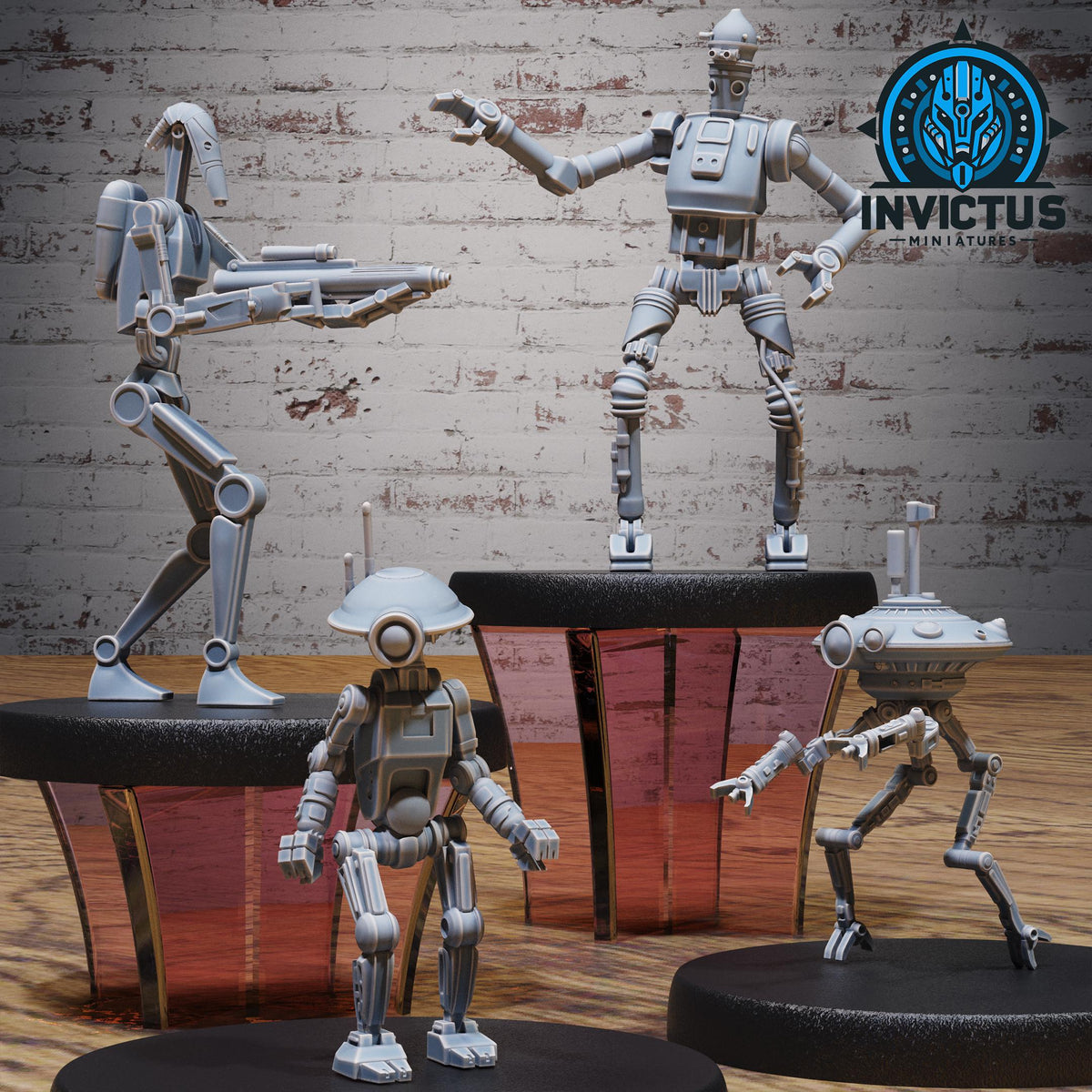 Droid Set of 4 DND miniatures group photo Space Odyssey