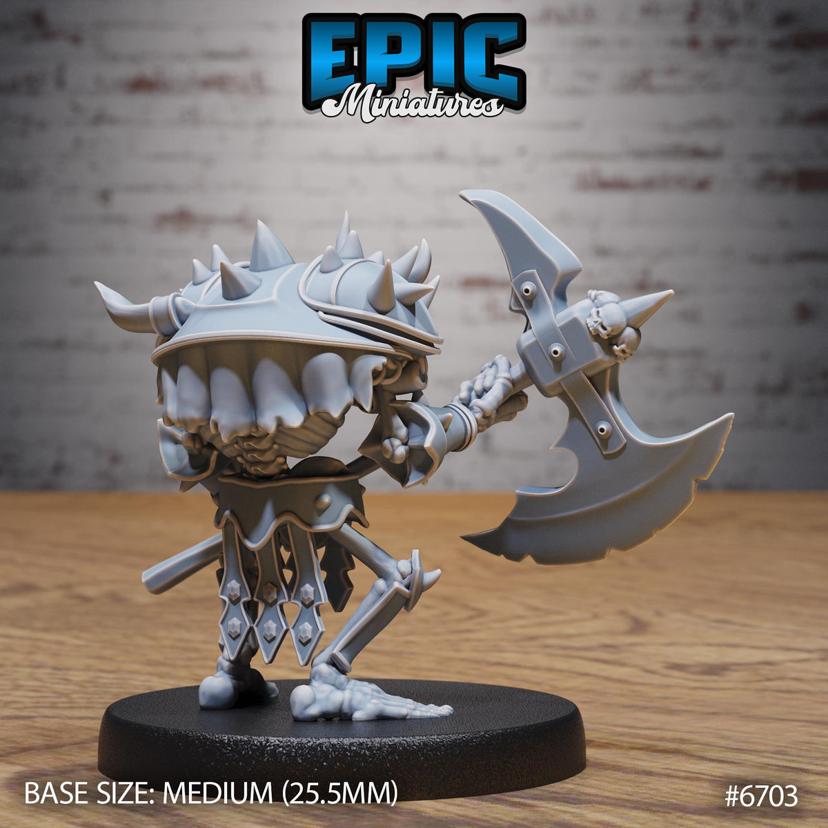Evil Skeleton Option #6703 back DND miniature Lich Lords Crypt 16k resin