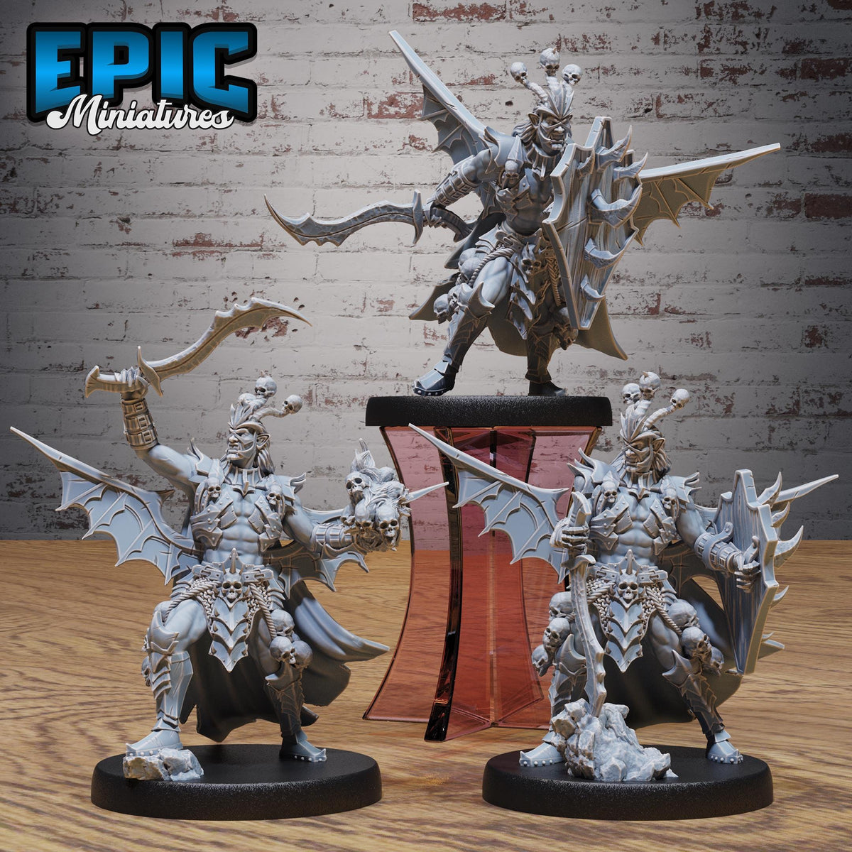 Necro Orc Set of 3 DND miniatures group photo Lich Lords Crypt