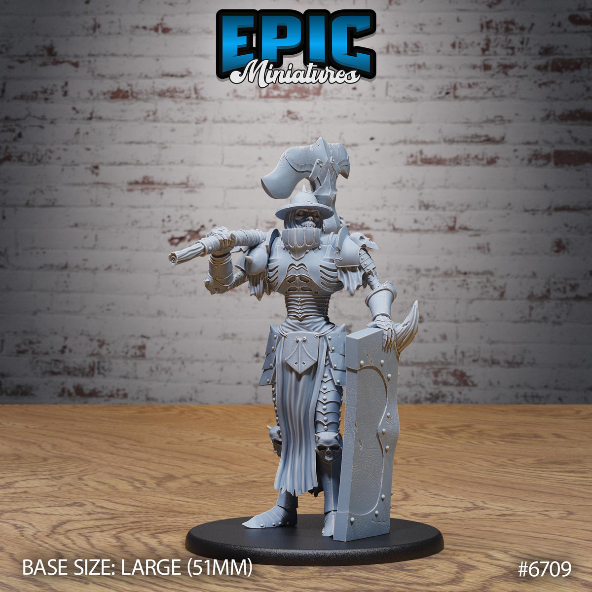 Giant Skeleton Option #6709 front DND miniature Lich Lords Crypt 16k resin