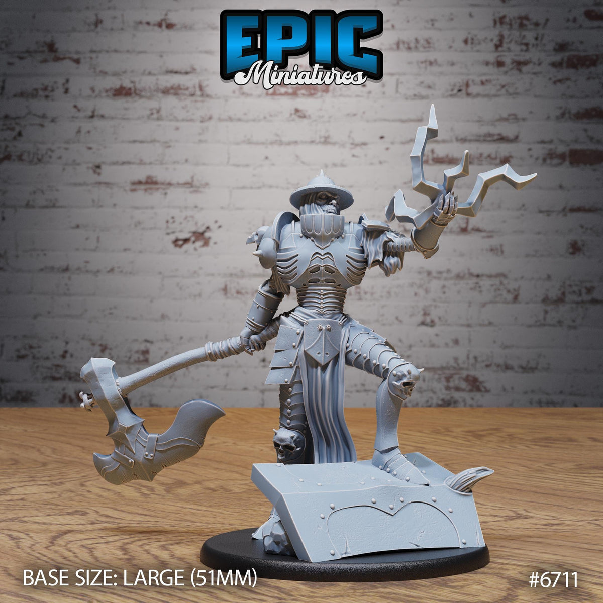Giant Skeleton Option #6711 front DND miniature Lich Lords Crypt 16k resin