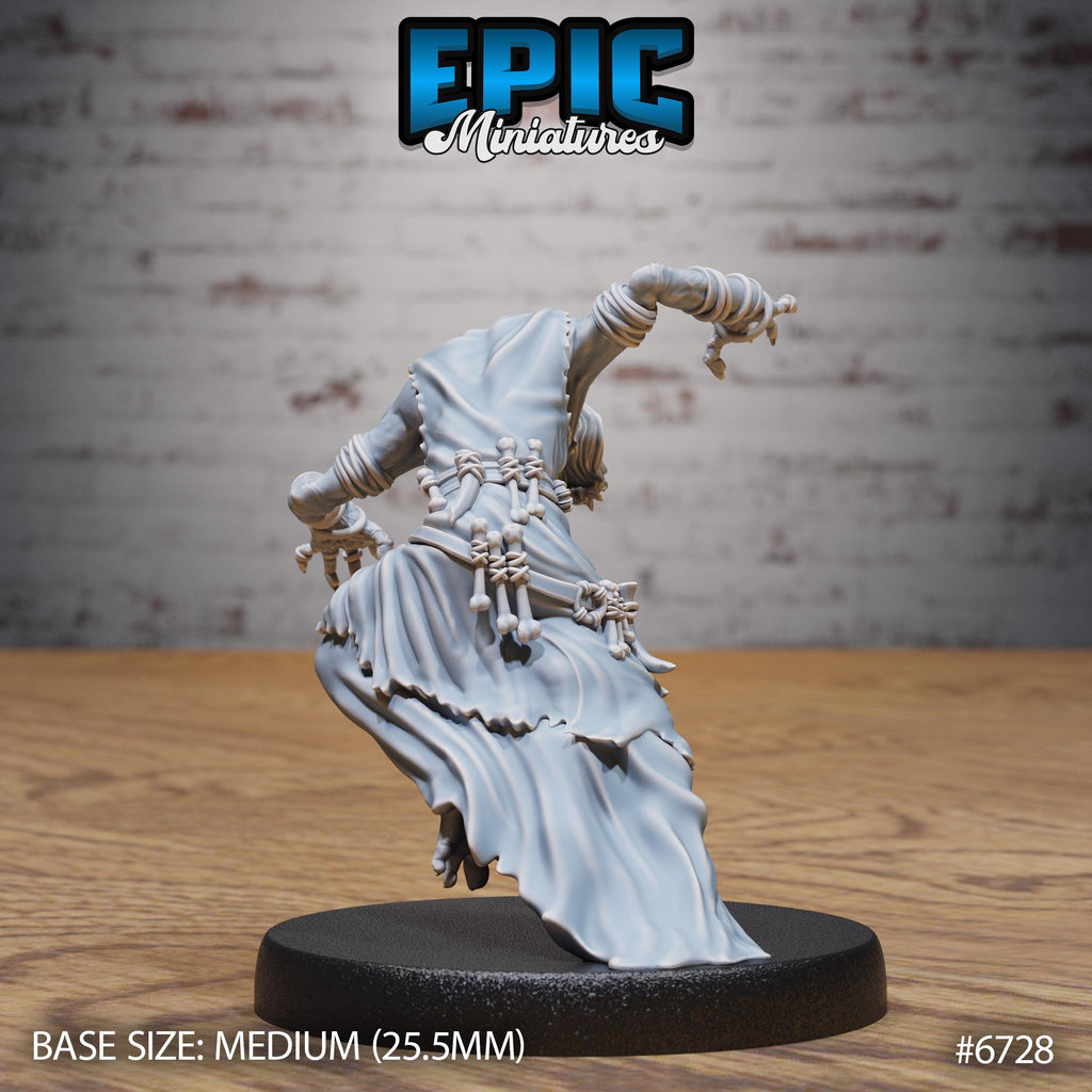 Ghoul Gravecaller Option #6728 back DND miniature Lich Lords Crypt 16k resin