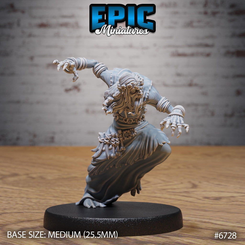 Ghoul Gravecaller Option #6728 front DND miniature Lich Lords Crypt 16k resin