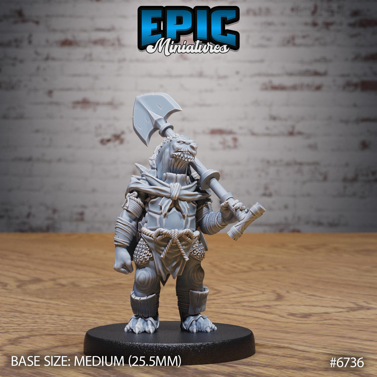 Turtlefolk Grave Robber Option #6736 front DND miniature Lich Lords Crypt 16k resin