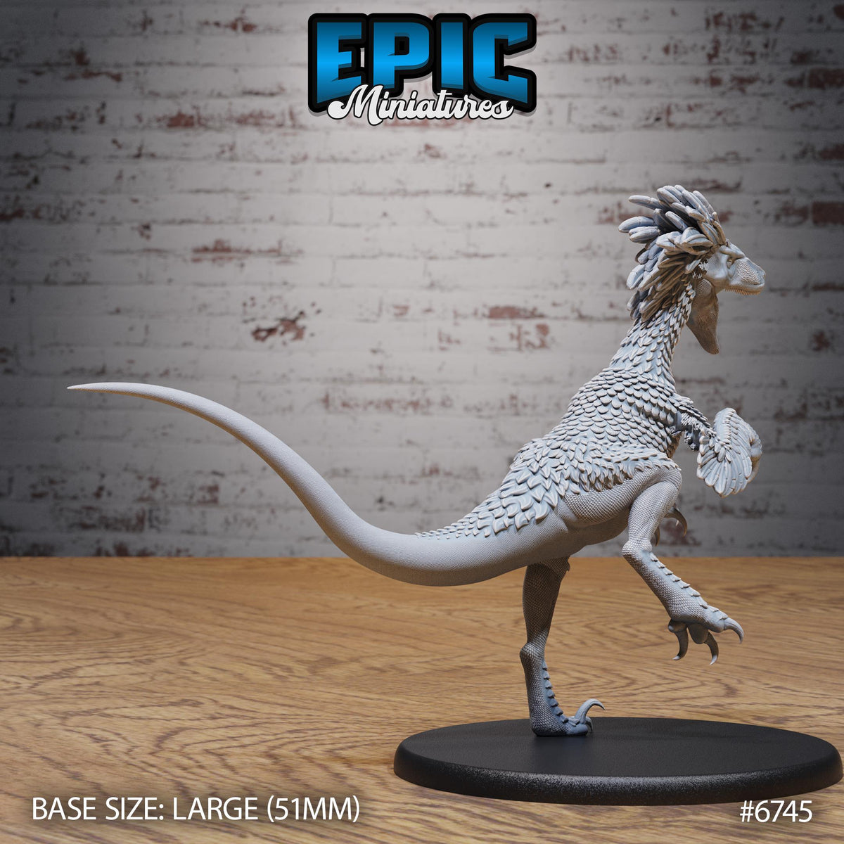 Raptor Option #6745 back DND miniature Primal Jungle 16k resin