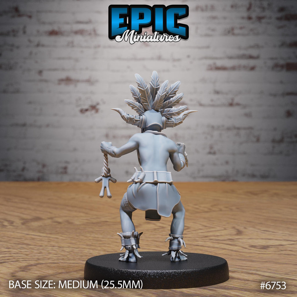 Amazoness Shaman back DND miniature Primal Jungle 16k resin