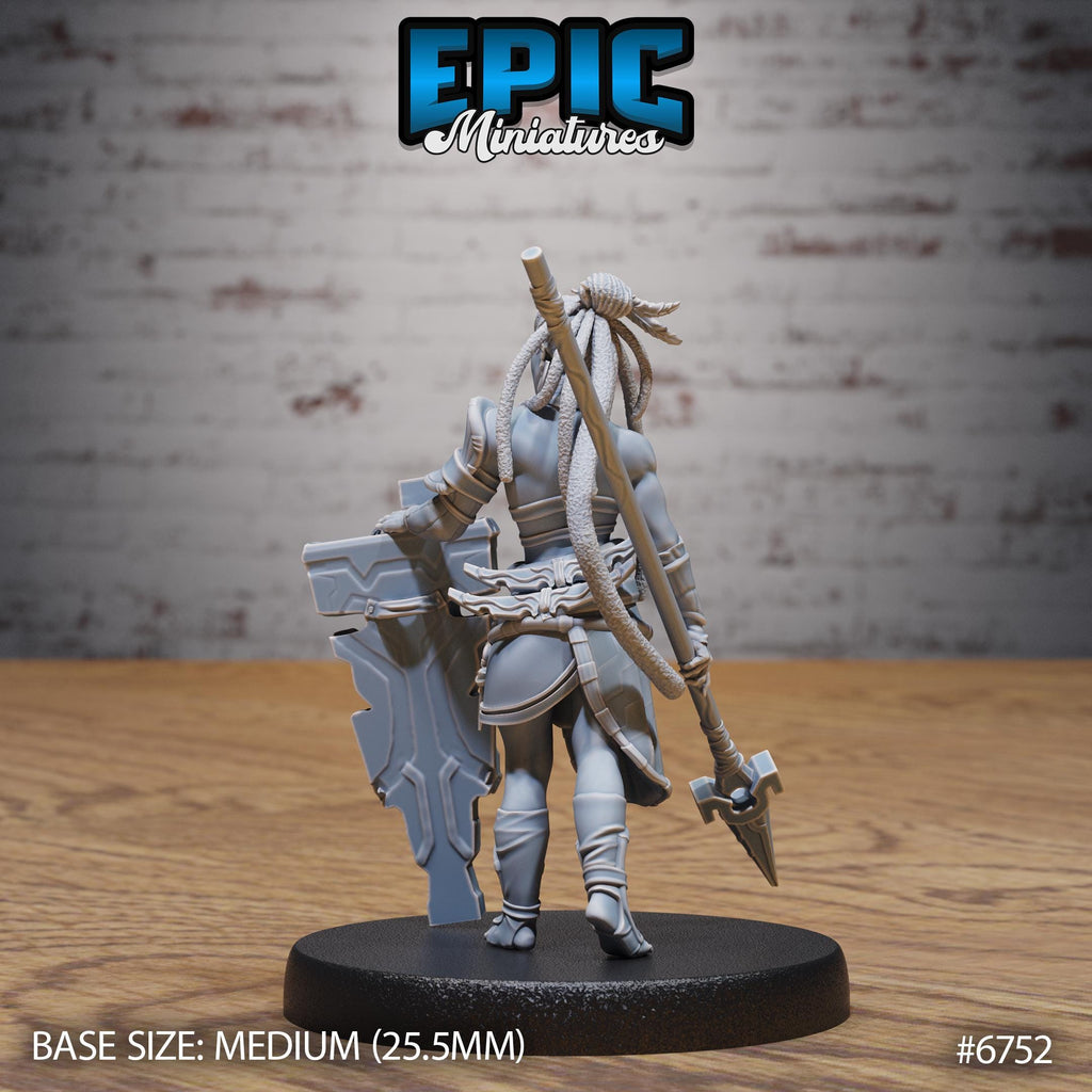 Amazoness Fighter back DND miniature Primal Jungle 16k resin