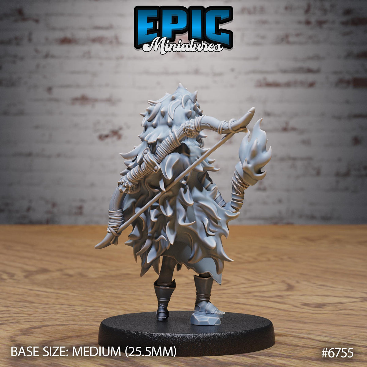 Amazoness Champion back DND miniature Primal Jungle 16k resin