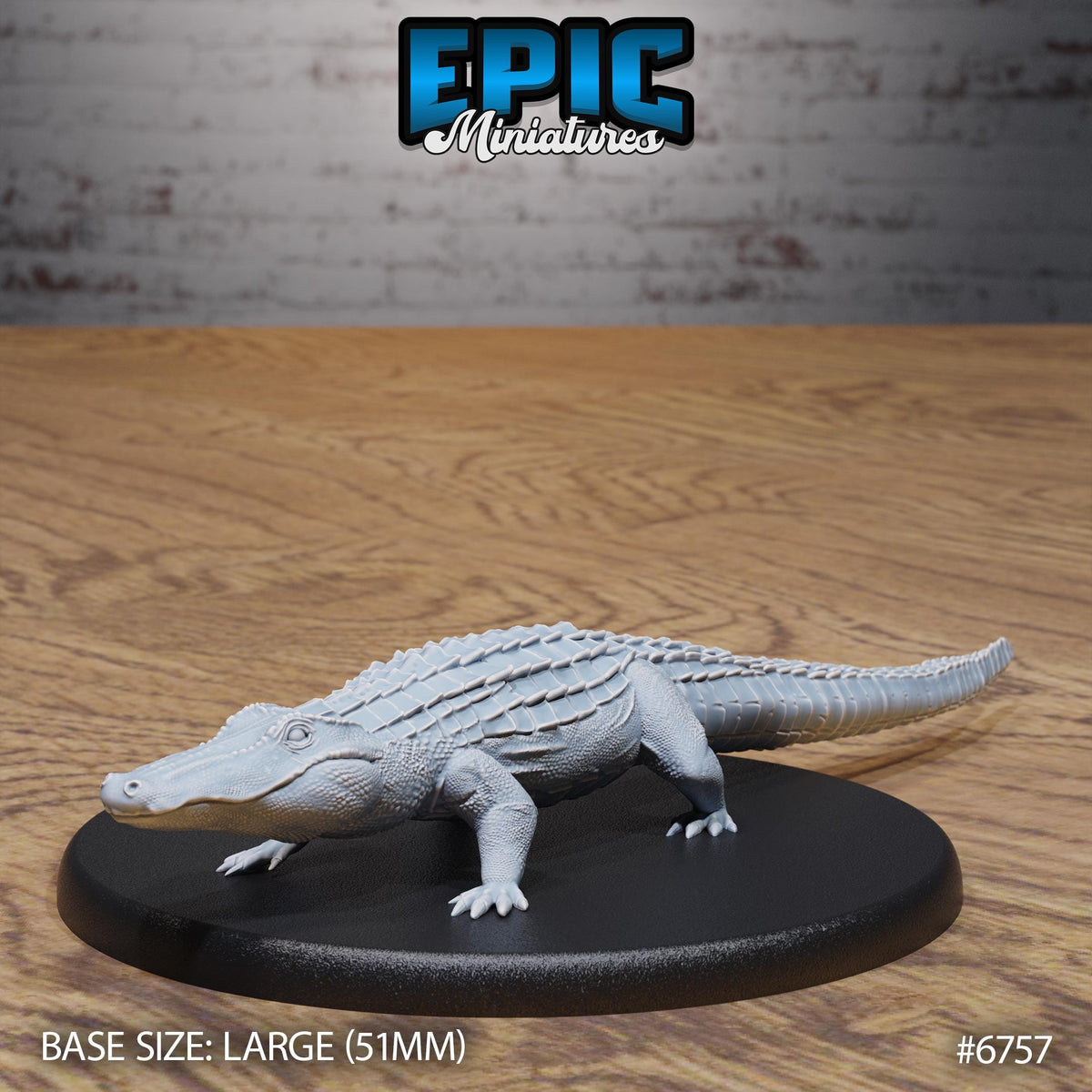 Alligator Option #6757 front DND miniature Primal Jungle 16k resin