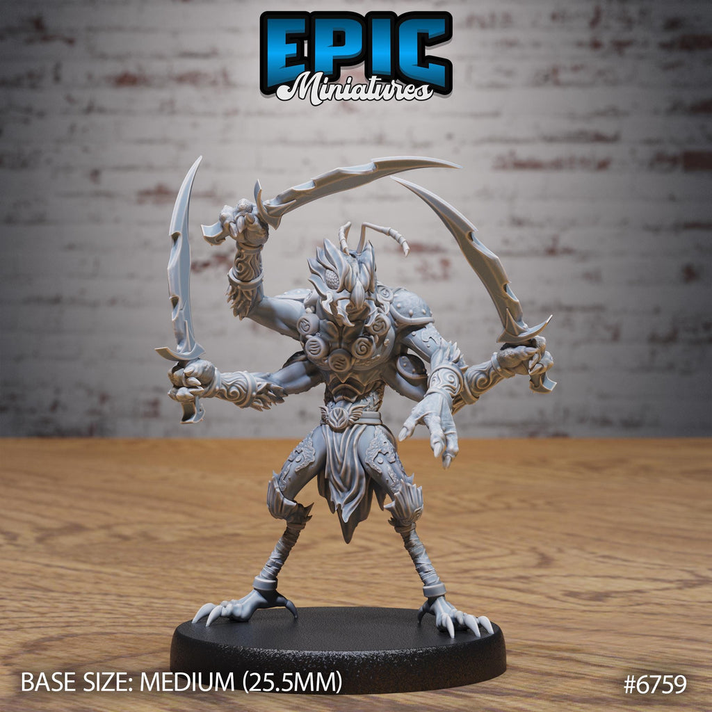 Thri Kreen Insectoid Monk Option #6759 front DND miniature Primal Jungle 16k resin
