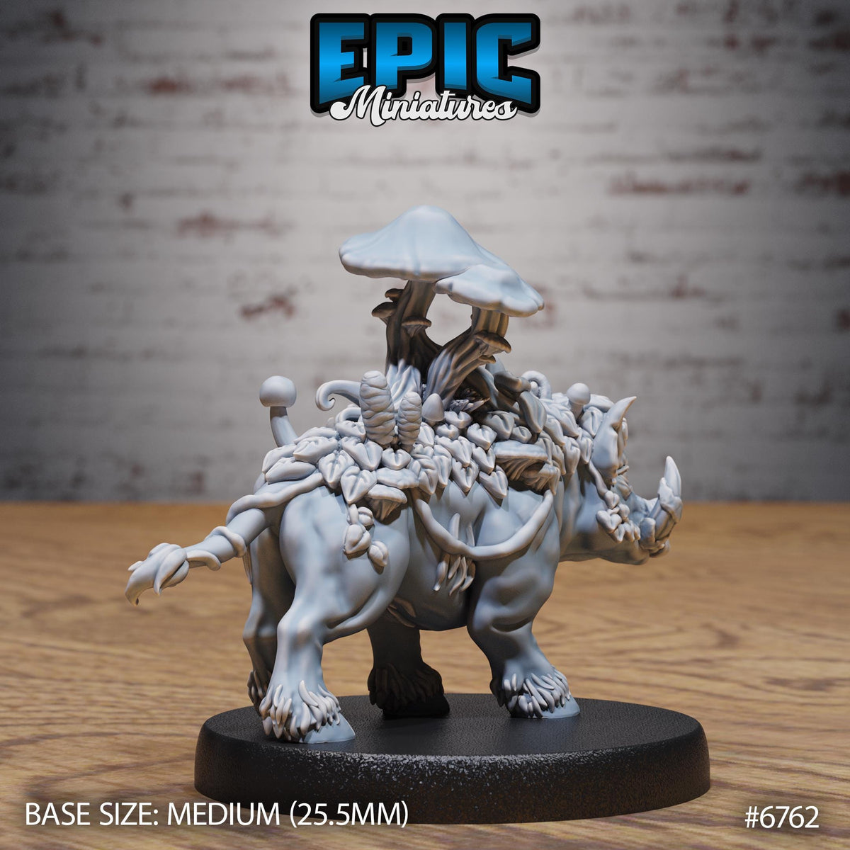 Mushroom Boar Option #6762 back DND miniature Primal Jungle 16k resin
