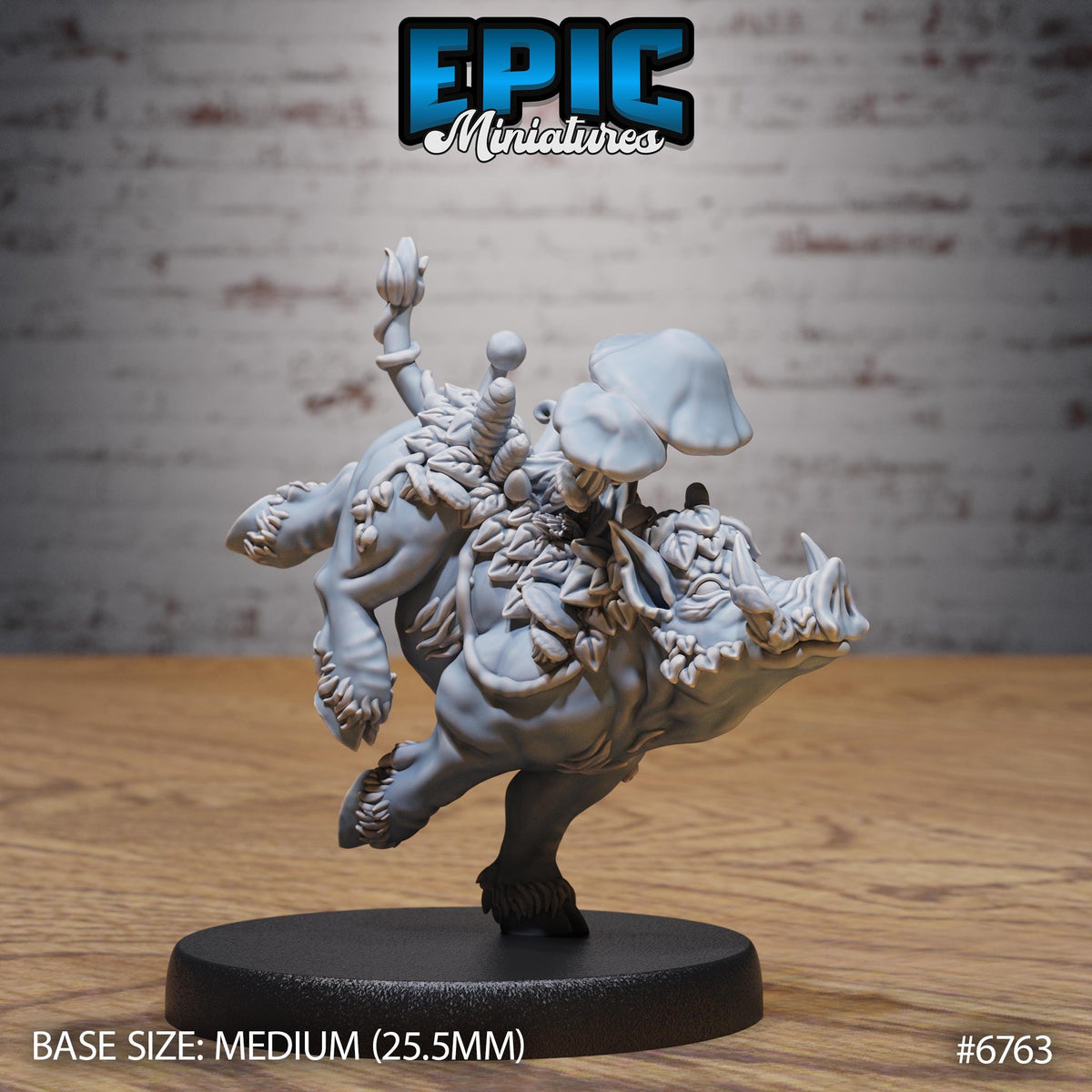 Mushroom Boar Option #6763 front DND miniature Primal Jungle 16k resin