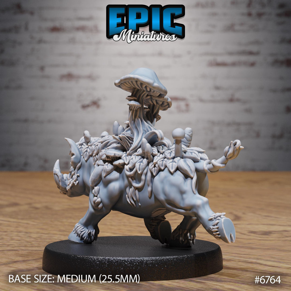 Mushroom Boar Option #6764 back DND miniature Primal Jungle 16k resin