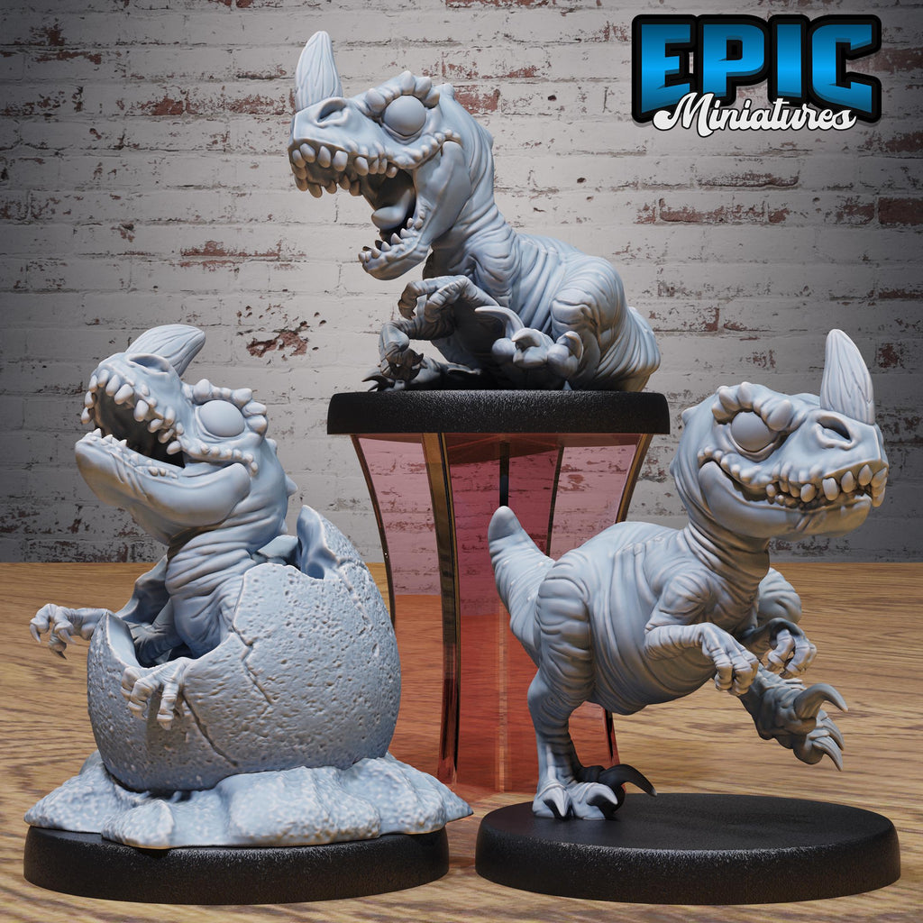 Dinosaur Hatchling Set of 3 DND miniatures group photo Primal Jungle