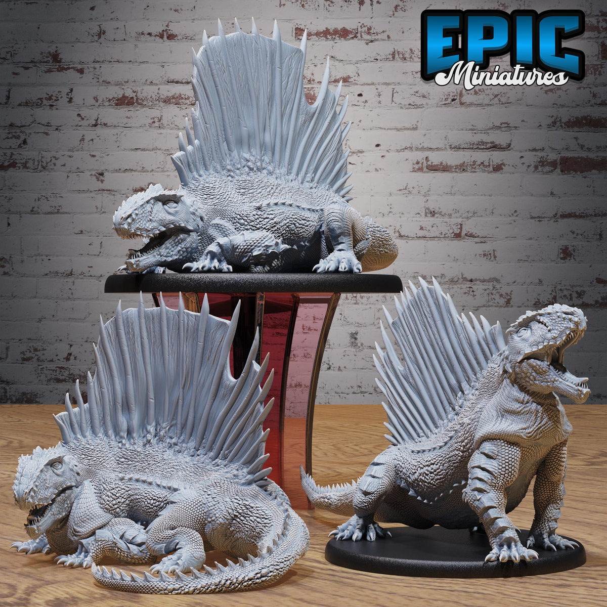 Dimetrodon Set of 3 DND miniatures group photo Primal Jungle