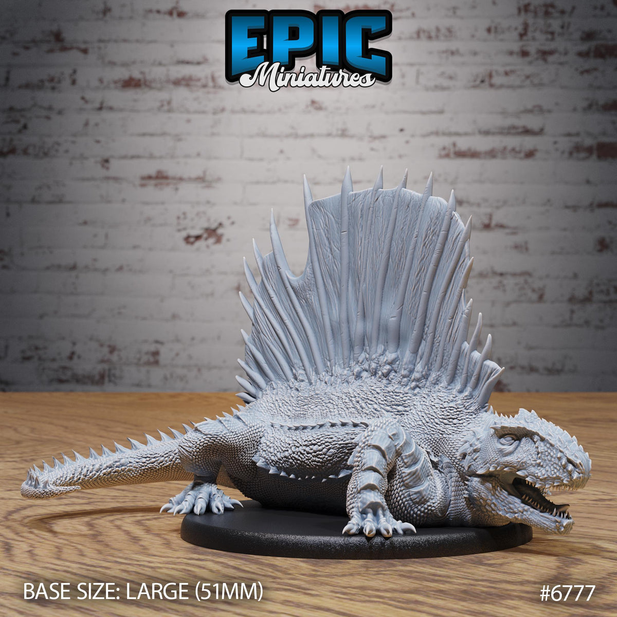 Dimetrodon Option #6777 front DND miniature Primal Jungle 16k resin