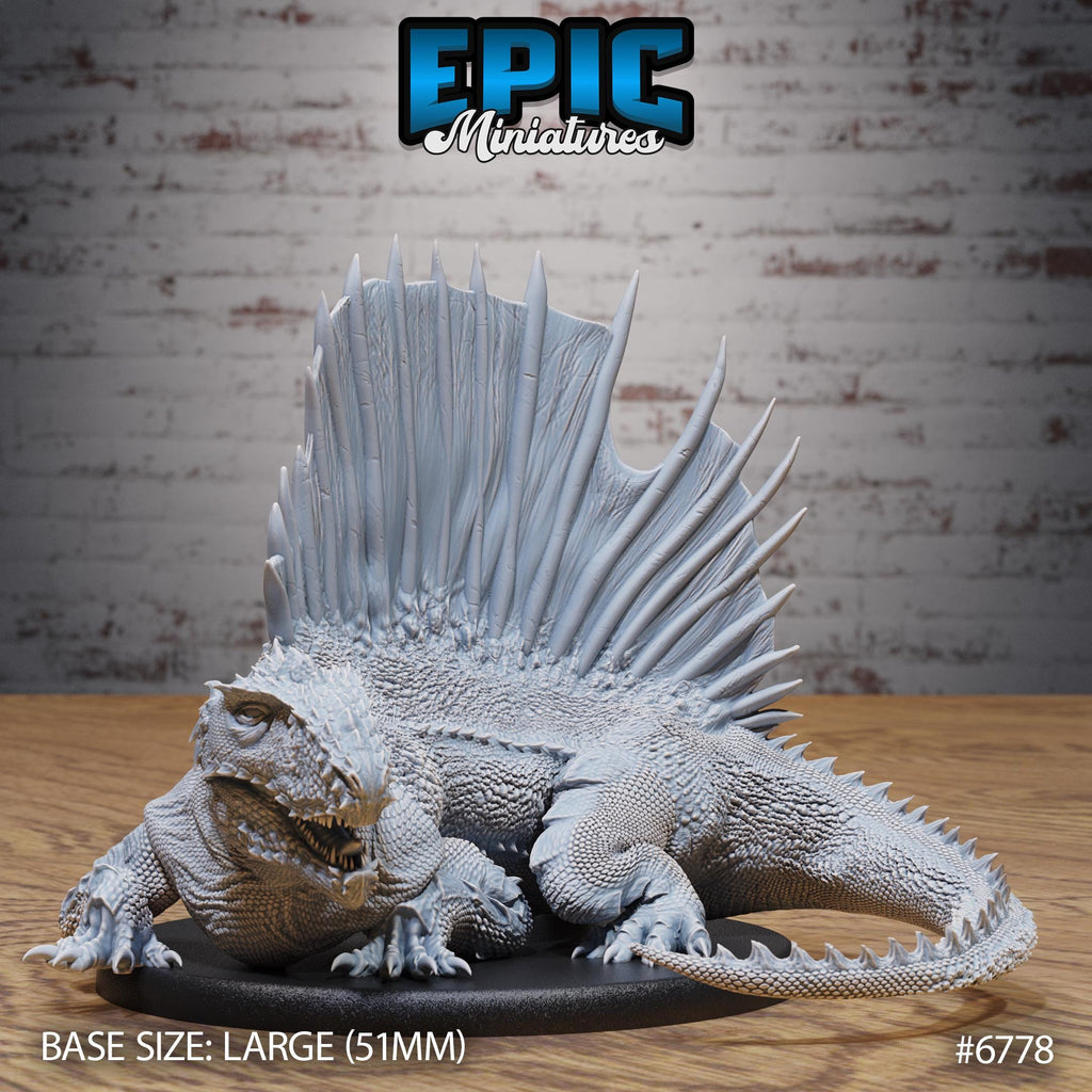 Dimetrodon Option #6778 front DND miniature Primal Jungle 16k resin