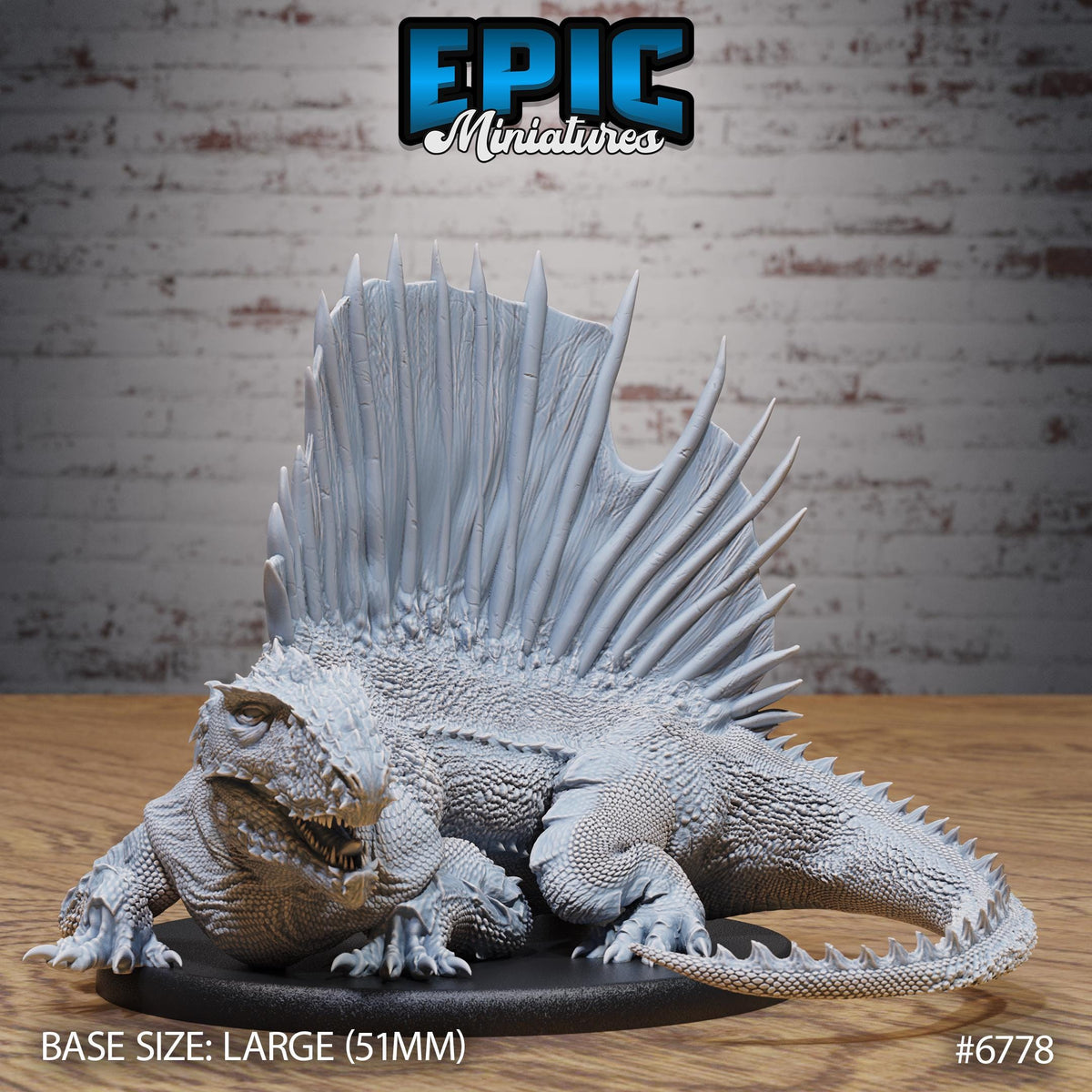 Dimetrodon Option #6778 front DND miniature Primal Jungle 16k resin