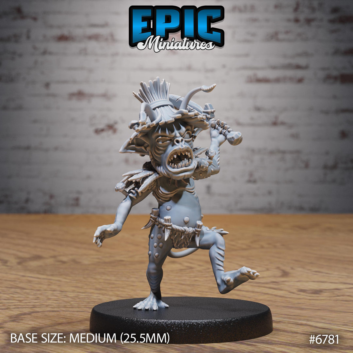 Jungle Goblin Option #6781 front DND miniature Primal Jungle 16k resin