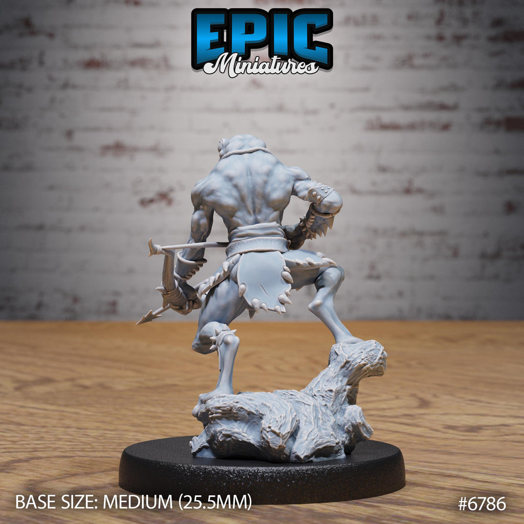Frog Folk Hunter Set of 3 and 6 Option 2 No Headress front DND miniature Primal Jungle 16k resin