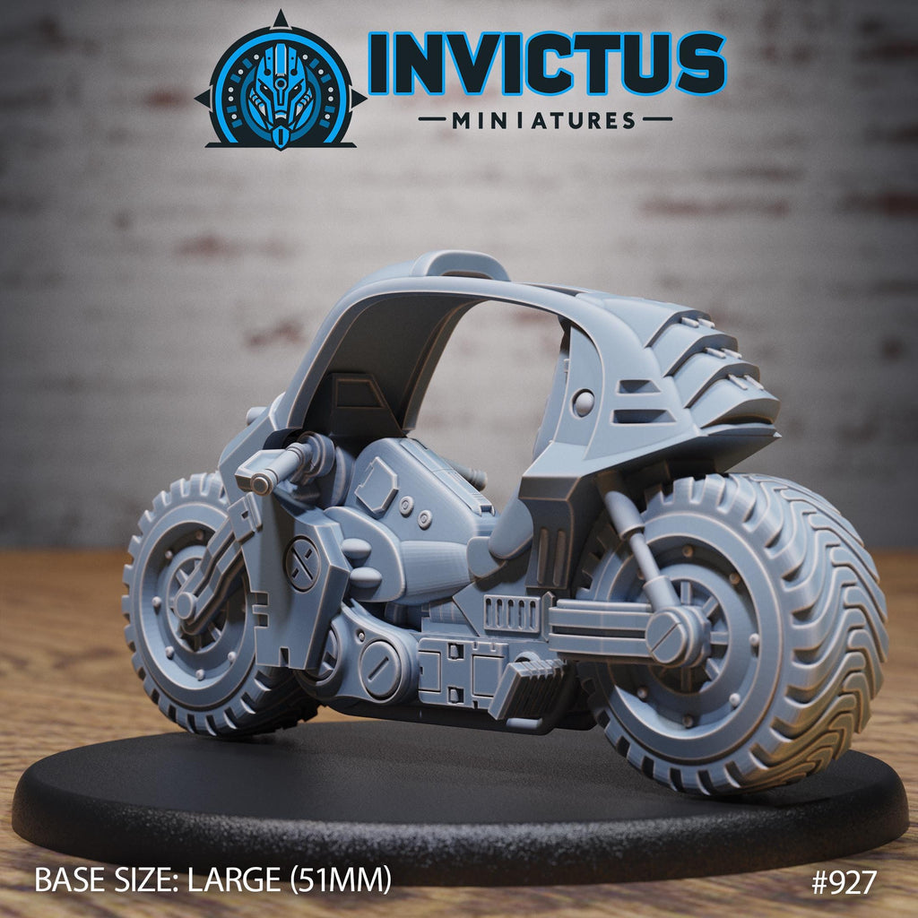 All Terrain Motorcycle Option #927 back DND miniature Crimson Front 16k resin