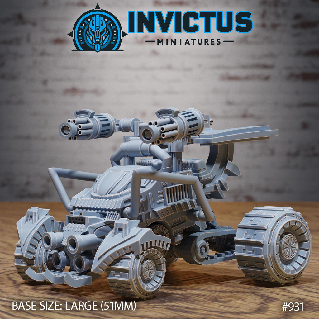 All Terrain Car Rover DND Miniature Crimson Front Collection Dungeons and Dragons - Space Wars Star Adventure 1 All Terrain Car front DND miniature  16k resin