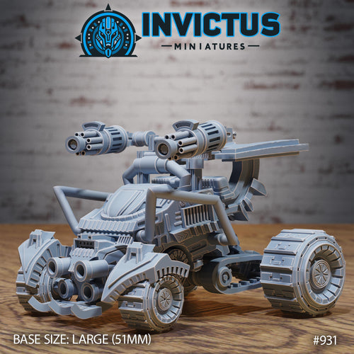 All Terrain Car Rover DND Miniature Crimson Front Collection Dungeons and Dragons - Space Wars Star Adventure 1 All Terrain Car front DND miniature  16k resin