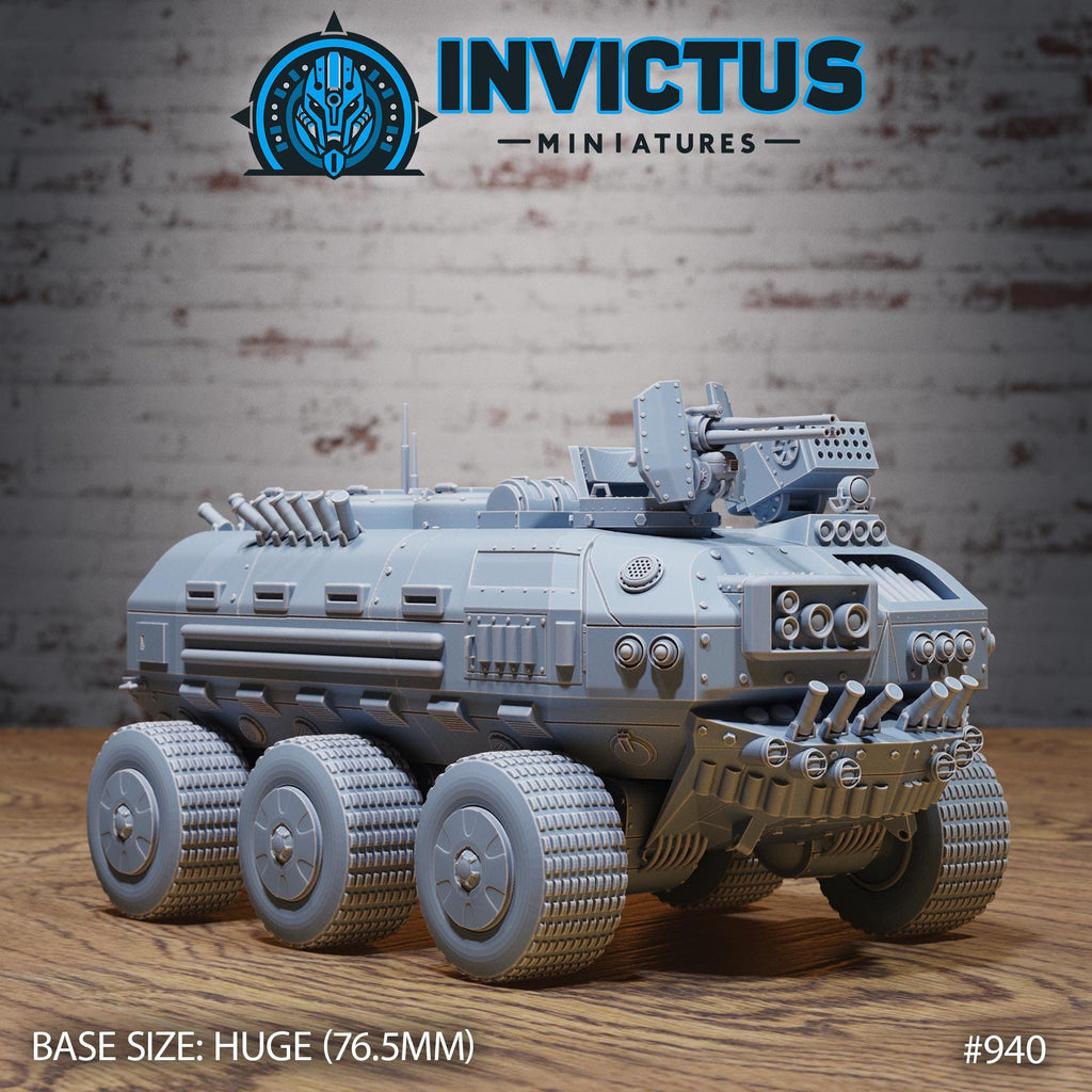 Armored Assault Vehicle DND Miniature Crimson Front Collection Dungeons and Dragons - Space Wars Star Adventure Rover 1 Armor Vehicle front DND miniature  16k resin