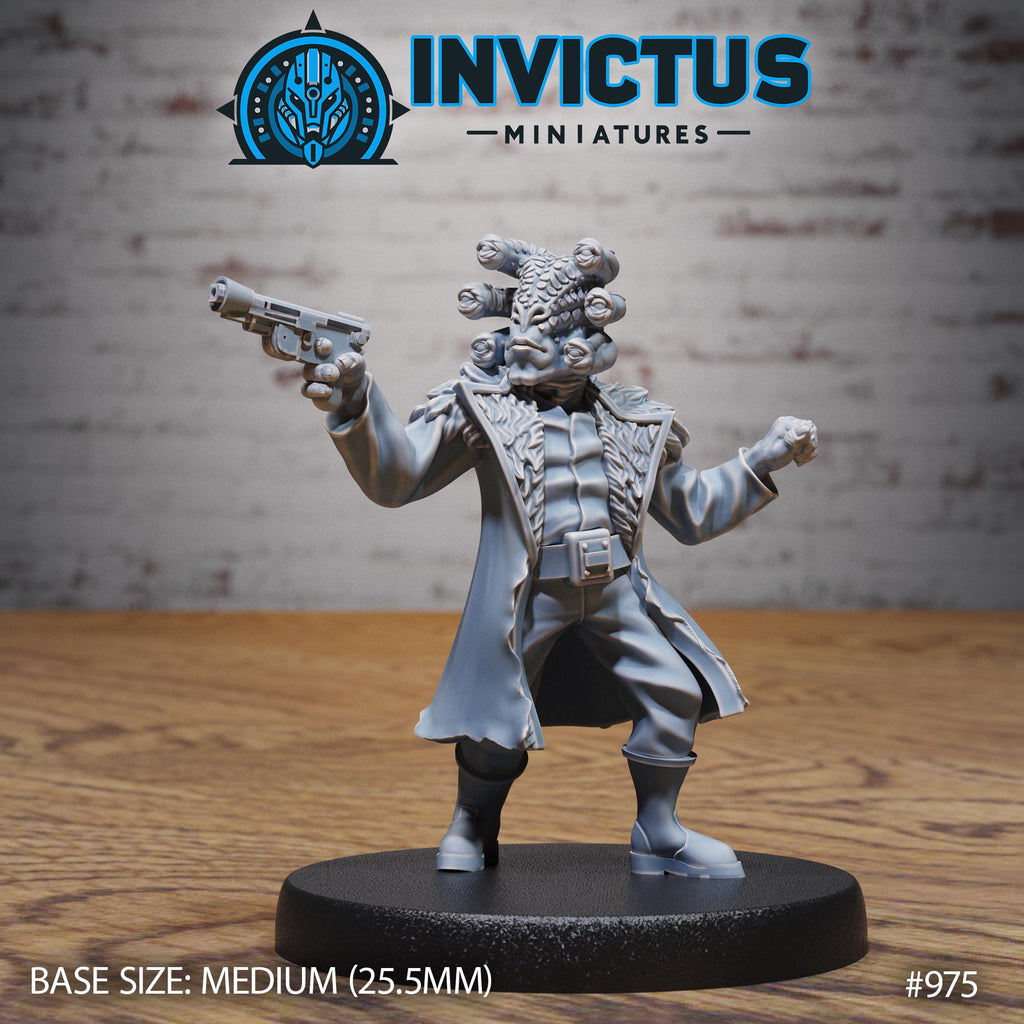 Space Smuggler Option #975 front DND miniature Starforged Family 16k resin