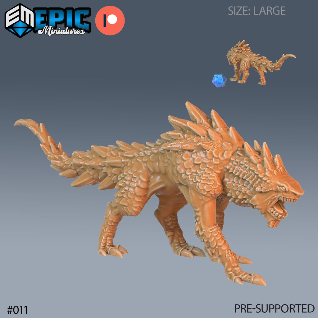 Landshark Option #011 front DND miniature Twin Mountains 16k resin