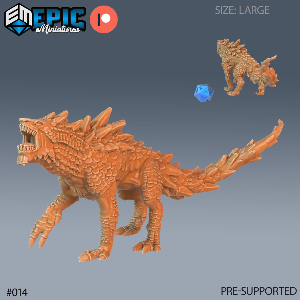 Landshark Option #014 front DND miniature Twin Mountains 16k resin