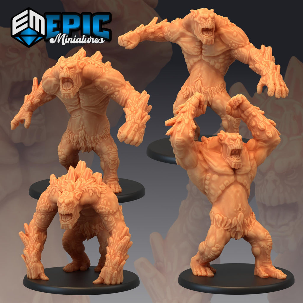 Mountain Troll Set of 4 DND miniatures group photo Twin Mountains