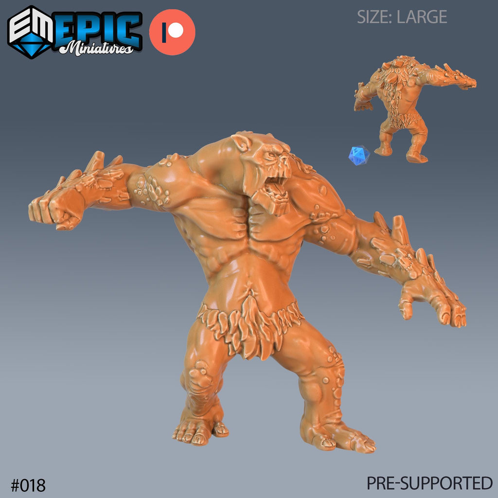 Mountain Troll Option #018 front DND miniature Twin Mountains 16k resin