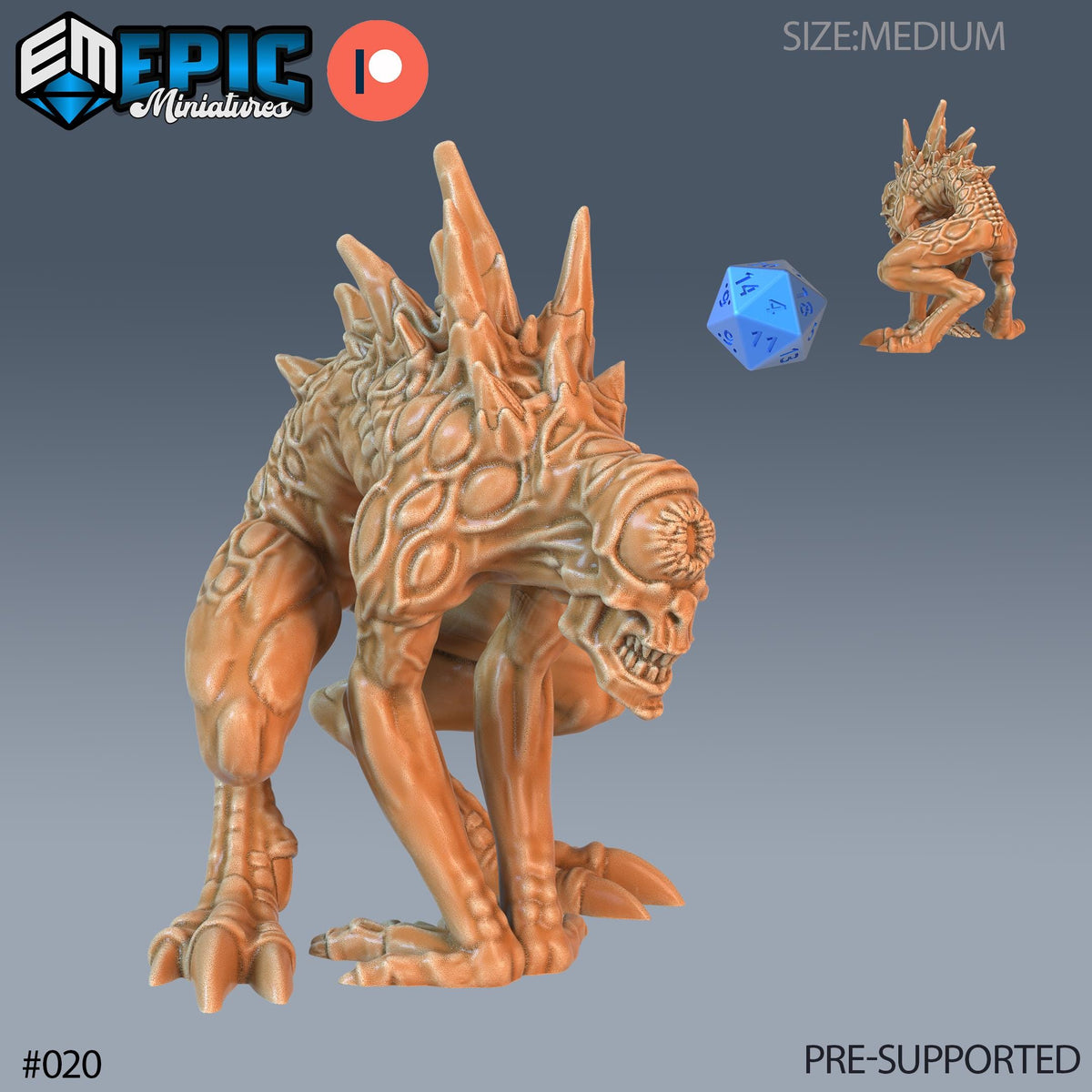 Nothic Option #020 front DND miniature Twin Mountains 16k resin