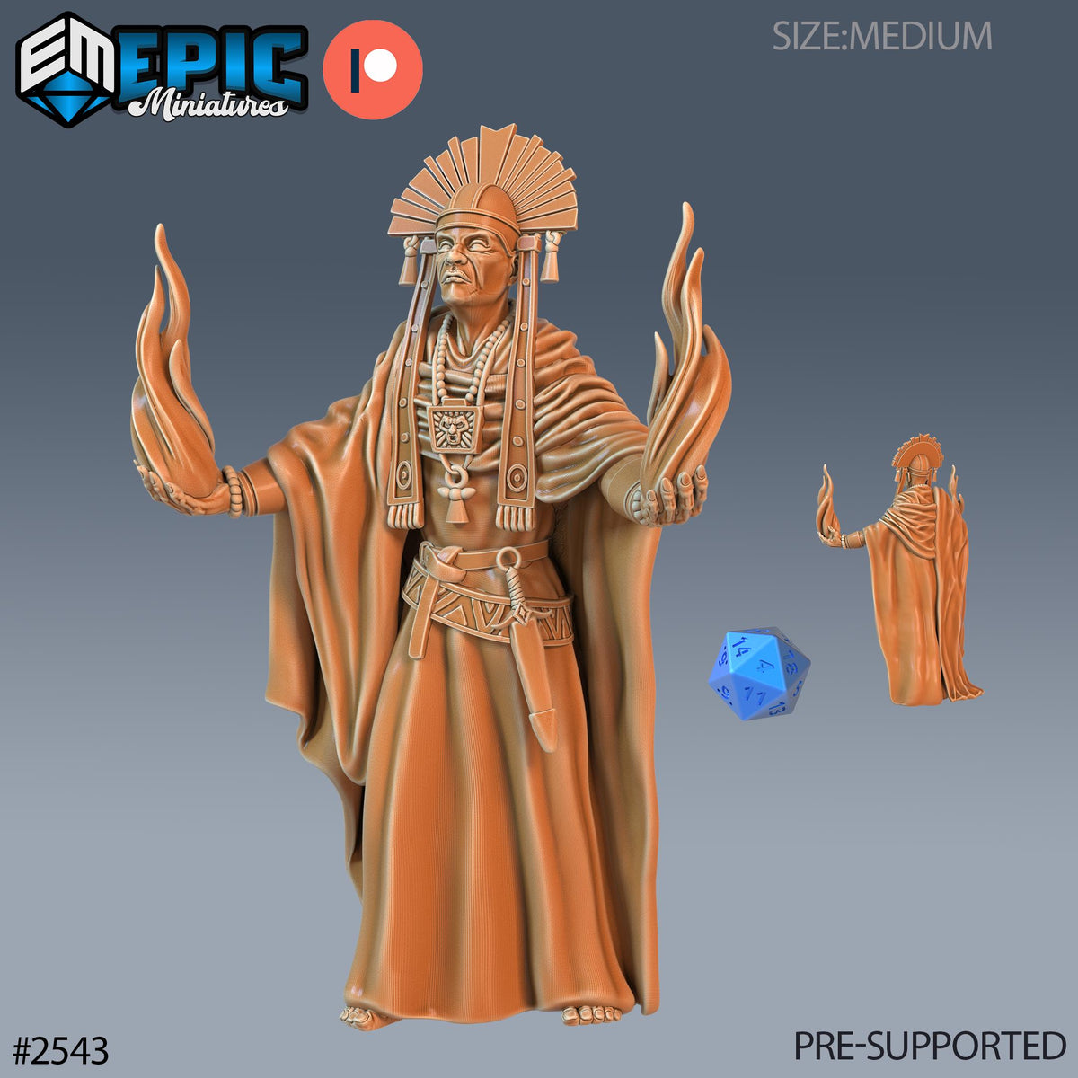Shaman Chief Option #2543 front DND miniature Forgotten Utopia 16k resin