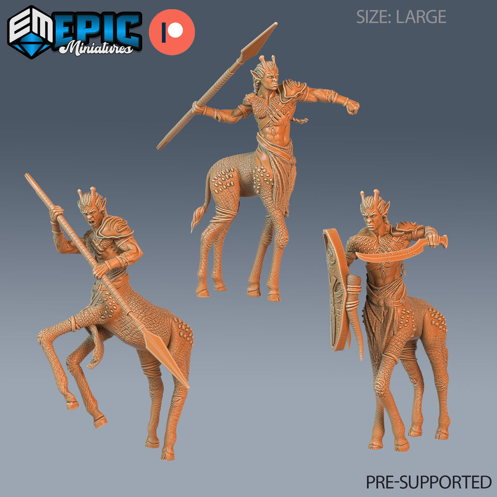 Giraffe Centaur Set of 3 DND miniatures group photo Forgotten Utopia