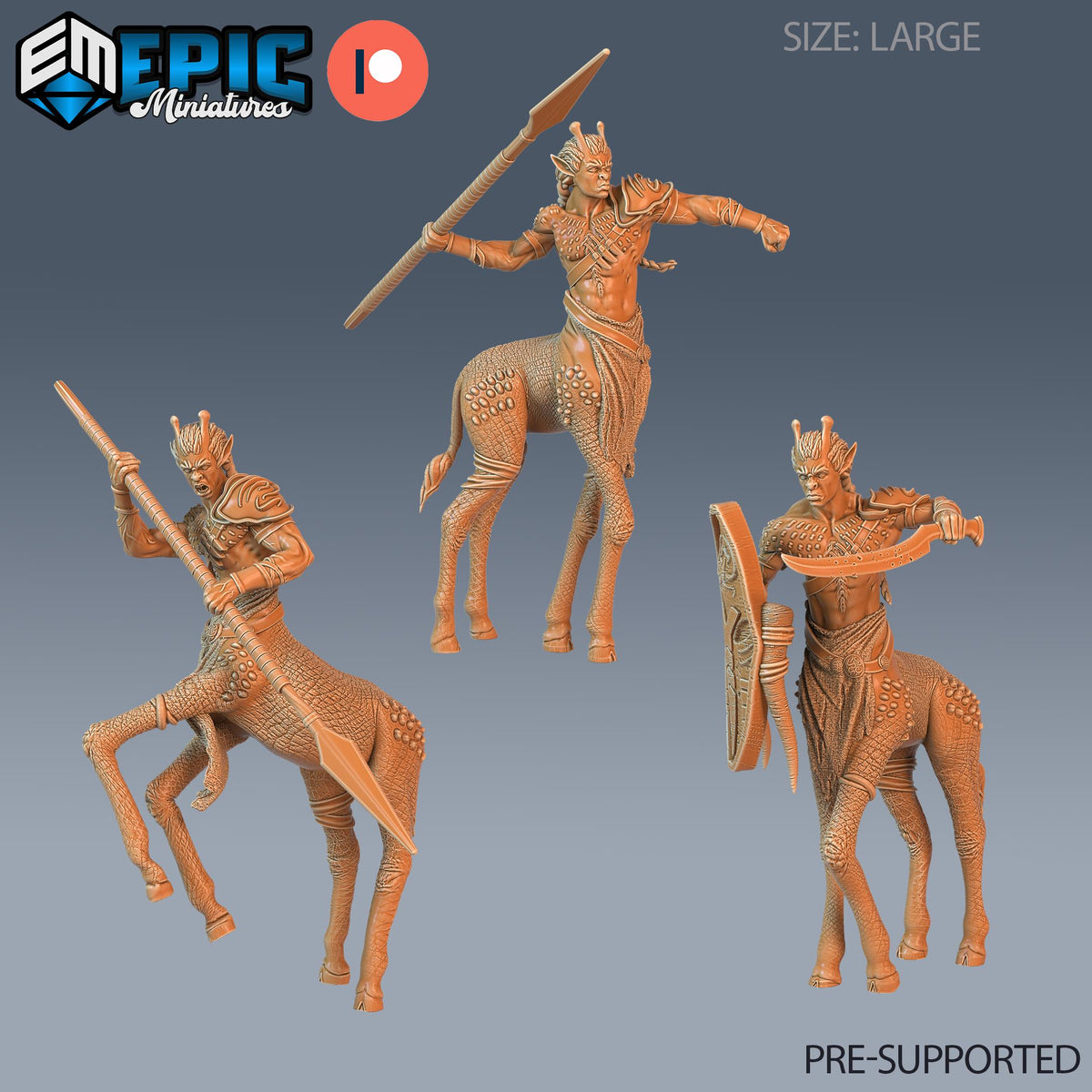 Giraffe Centaur Set of 3 DND miniatures group photo Forgotten Utopia