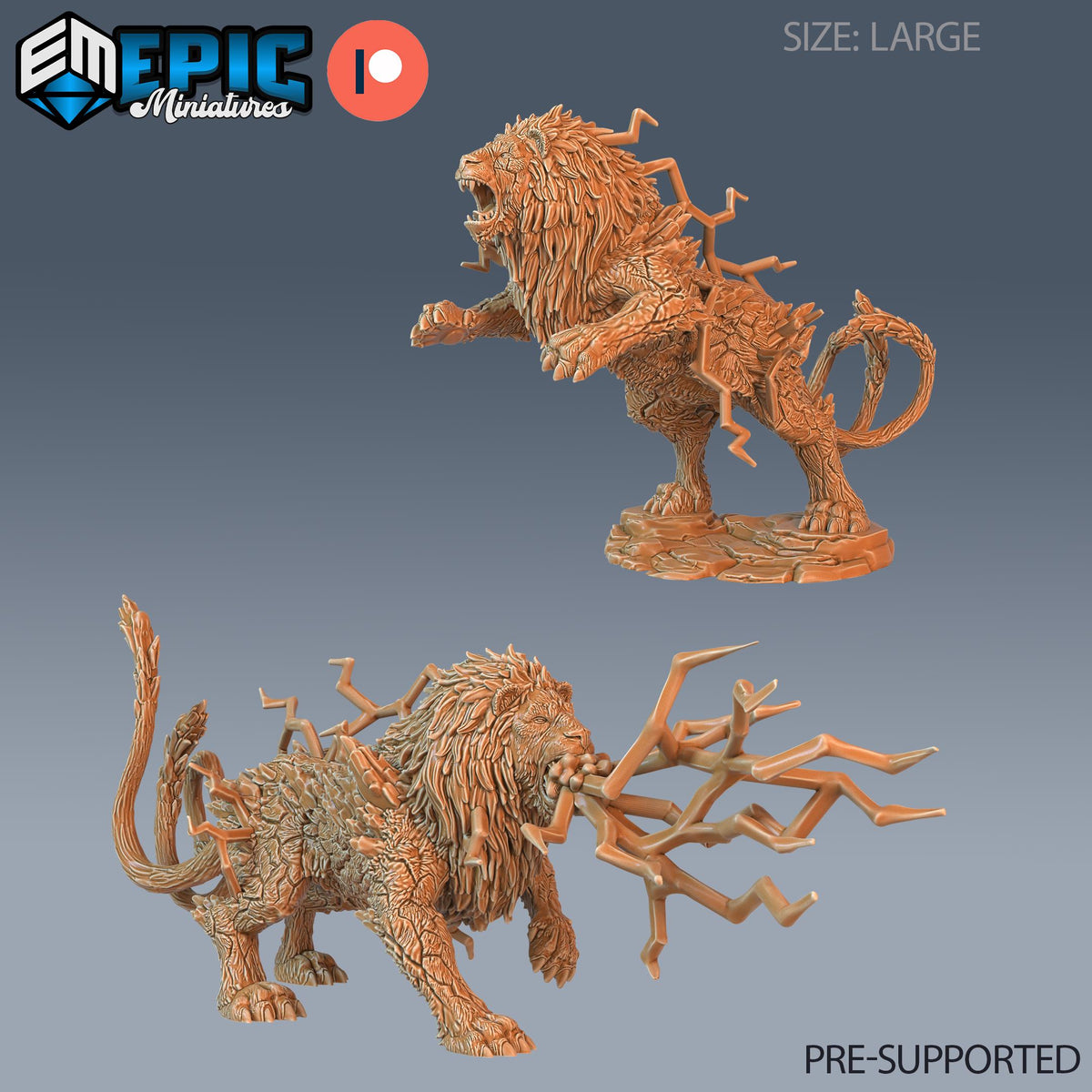 Thunder Lion Set of 4 DND miniatures group photo Forgotten Utopia
