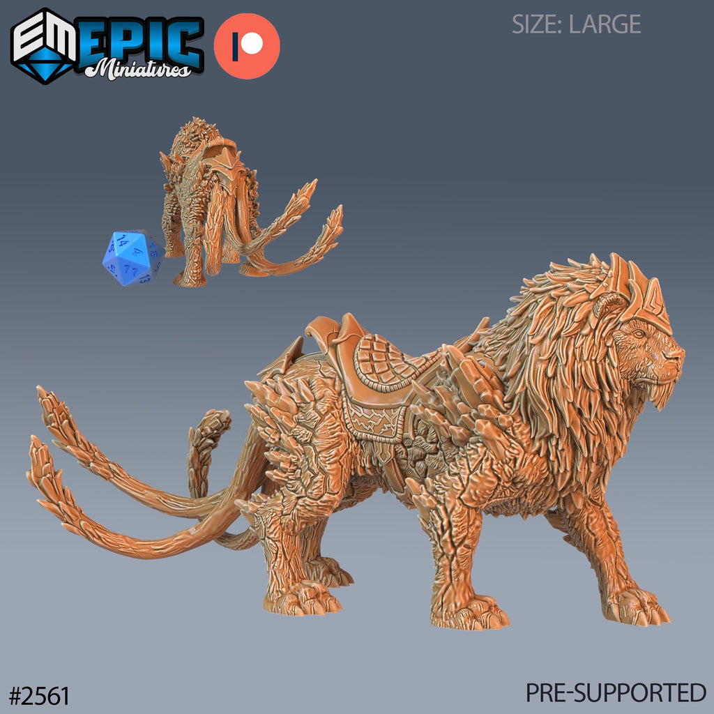 Thunder Lion Option #2561 front DND miniature Forgotten Utopia 16k resin