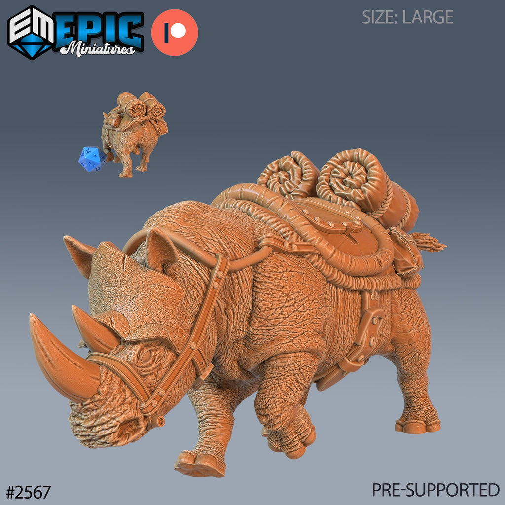 Spear Warrior and Rhino Rider Option #2567 front DND miniature Forgotten Utopia 16k resin