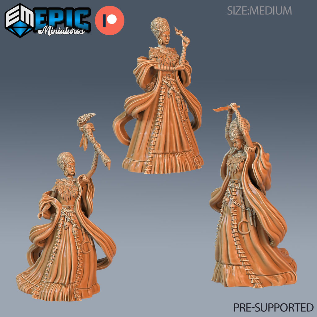 Southern Queen Set of 3 DND miniatures group photo Forgotten Utopia