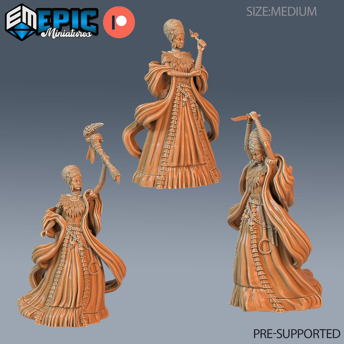Southern Queen Set of 3 DND miniatures group photo Forgotten Utopia