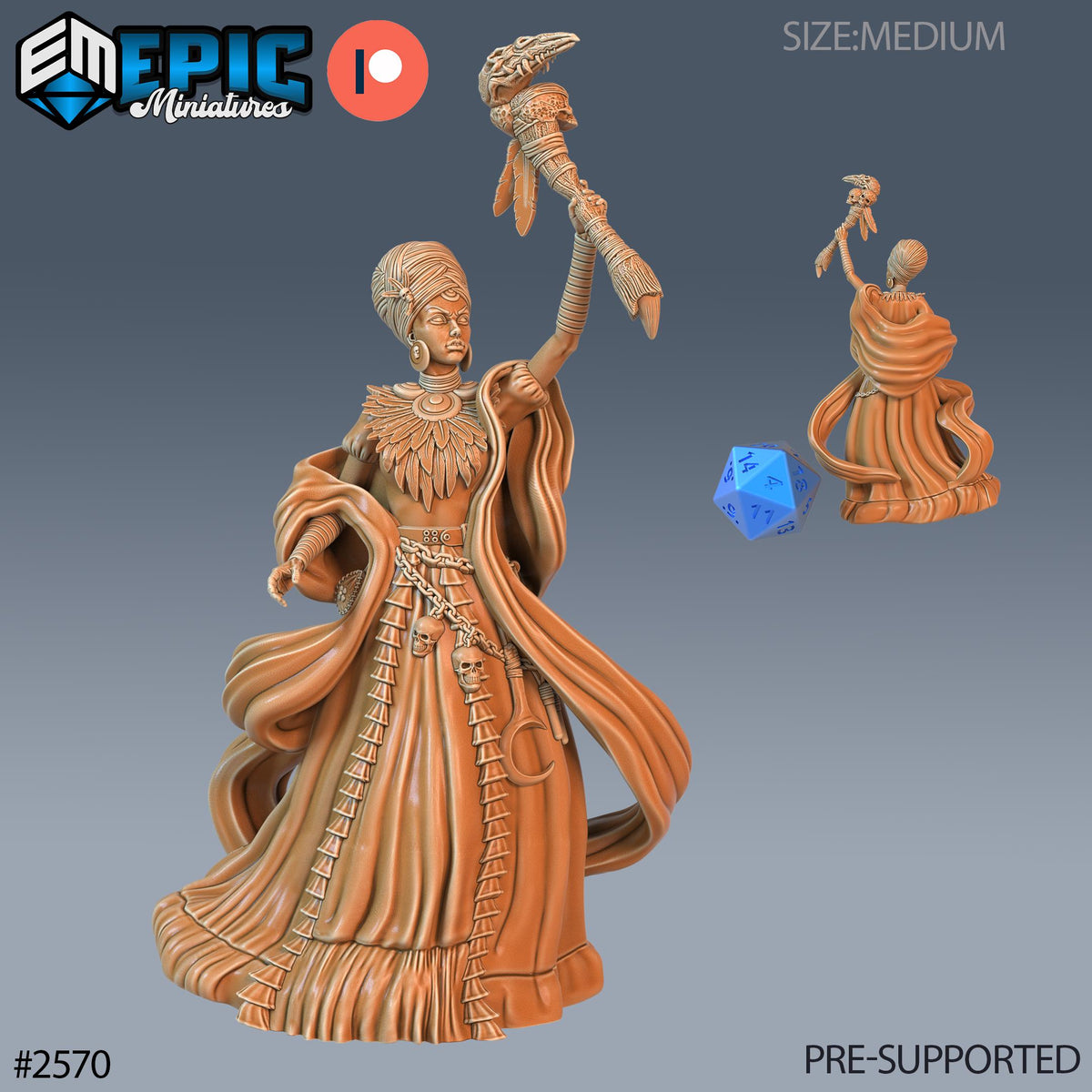 Southern Queen Option #2570 front DND miniature Forgotten Utopia 16k resin